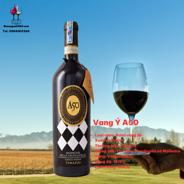 Rượu vang Ý A50 Amarone Della Valpolicella Chính hãng