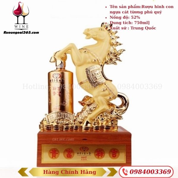 Rượu Hình Con Ngựa 2026 - Cát Tường Phú Quý