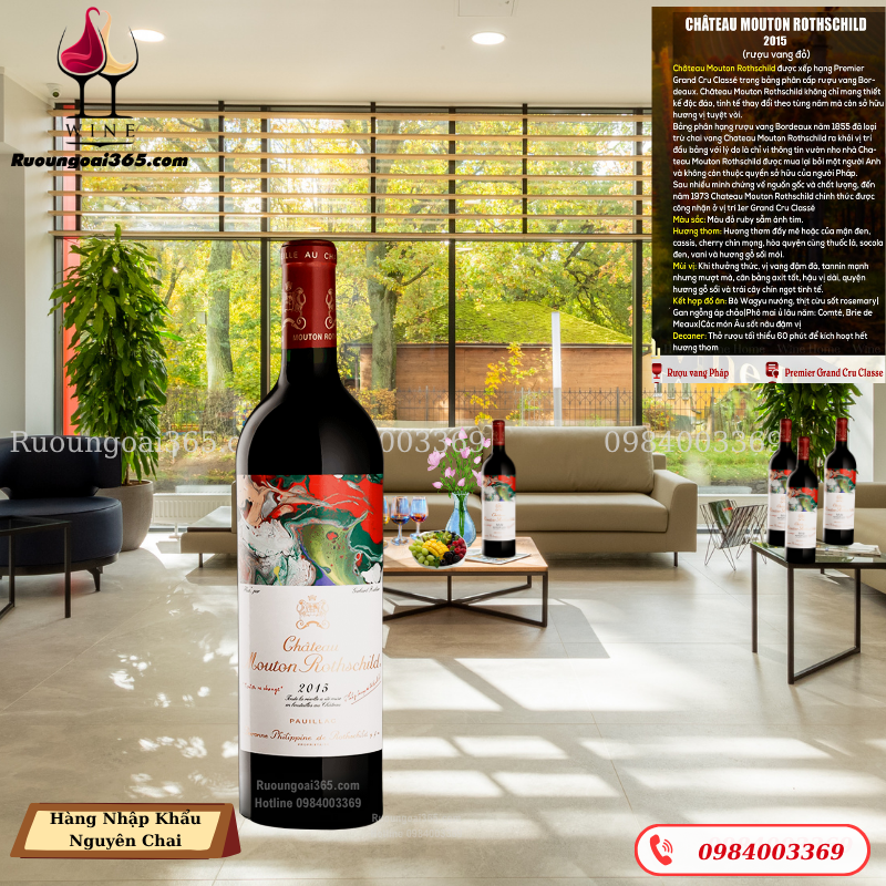 Rượu Vang Pháp CHÂTEAU MOUTON ROTHSCHILD 2015 - Rượu vang đỏ
