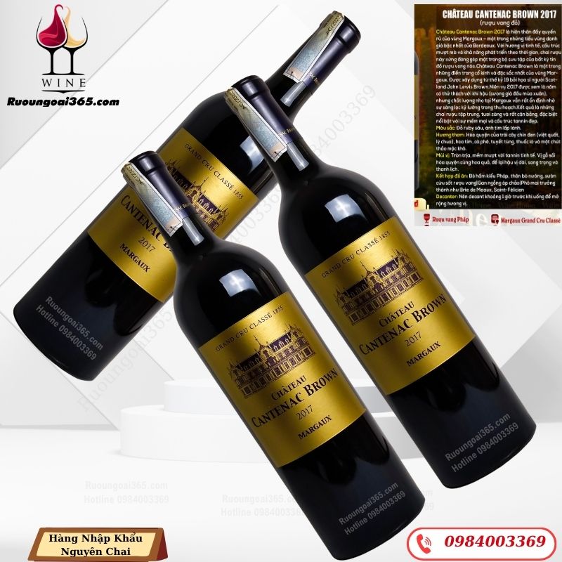 Rượu Vang Pháp Château Cantenac Brown 2017