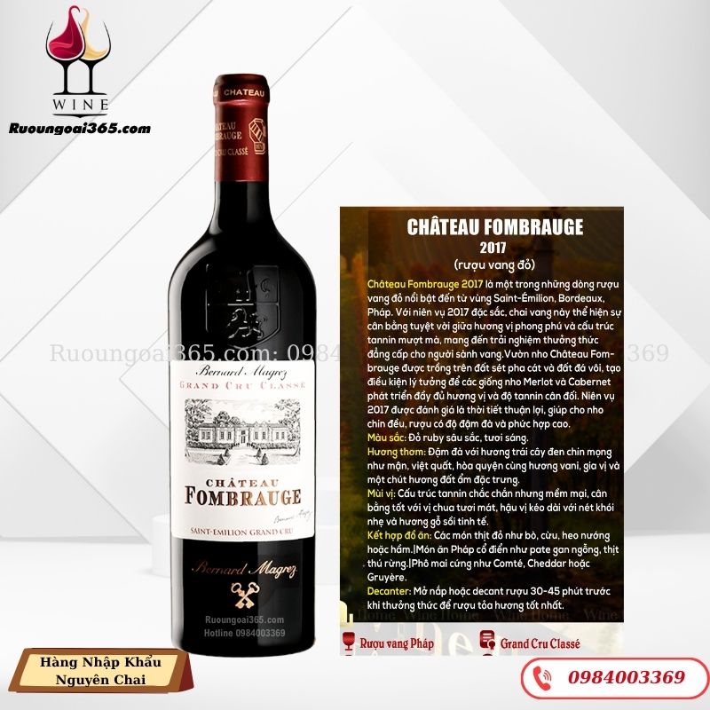 Rượu Vang Pháp Château Fombrauge - Rượu Vang Đỏ Rượu Vang Pháp Château Fombrauge - Rượu Vang Đỏ