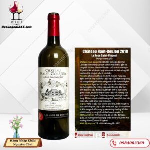 Rượu Vang Pháp Château Haut GouJon 2018 - La Roso Saint - Wincent