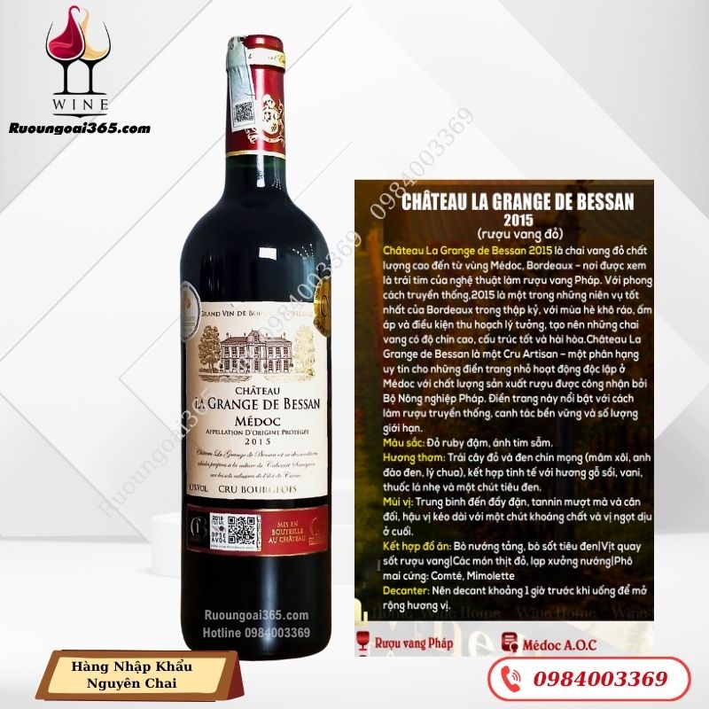 Rượu Vang Pháp Château La Grange De Bessan
