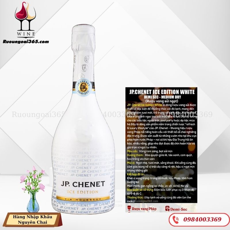 Rượu Vang Pháp JP.Chênt Ice Edition Whte - Demi Sec-Medium Dry Rượu Vang Pháp JP.Chênt Ice Edition Whte - Demi Sec-Medium Dry