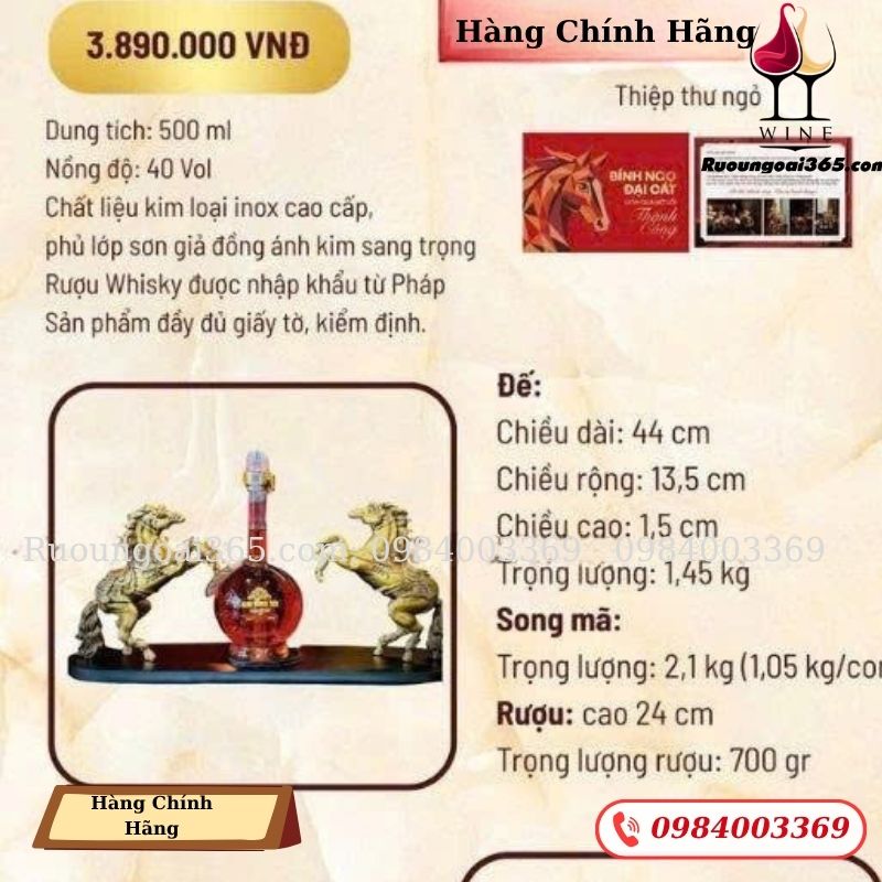 Rượu Linh Vật Ngựa Đôi Song Mã