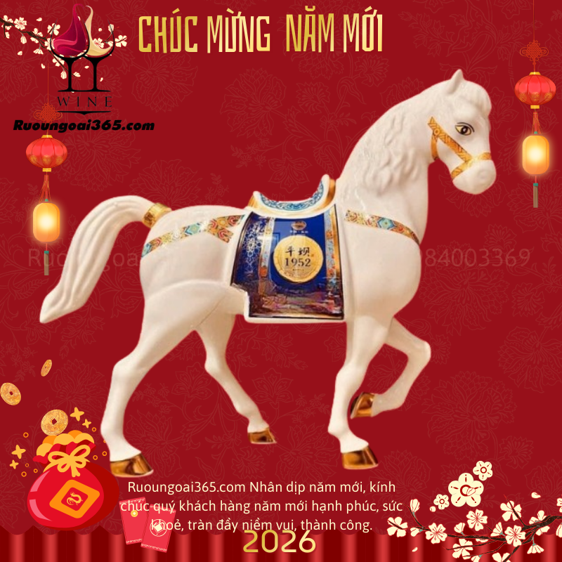 RƯỢU NGỰA SỨ TRẮNG 1952 - BẠCH MÃ 1952 TRUNG QUỐC