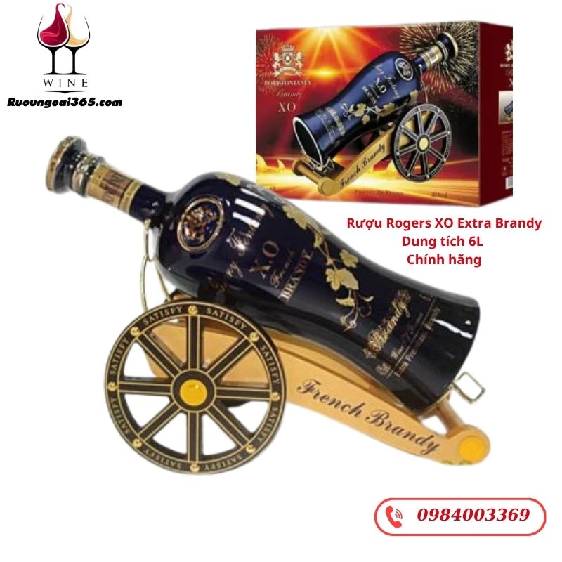 Rượu Rogers XO Extra Brandy Dung tích 6L Chính hãng