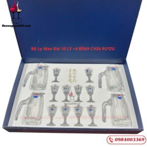 BỘ LY MAO ĐÀI 10 LY + 4 BÌNH CHIA RƯỢU HÀNG CHÍNH HÃNG