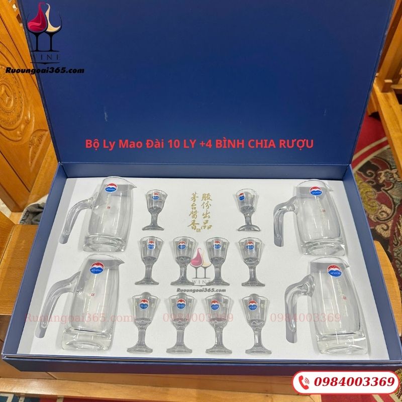 BỘ LY MAO ĐÀI 10 LY + 4 BÌNH CHIA RƯỢU HÀNG CHÍNH HÃNG GIÁ SỈ_LẺ
