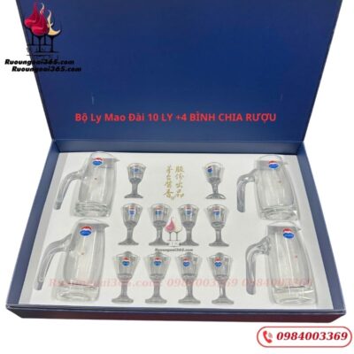 BỘ LY MAO ĐÀI 10 LY + 4 BÌNH CHIA RƯỢU HÀNG CHÍNH HÃNG GIÁ SỈ_LẺ