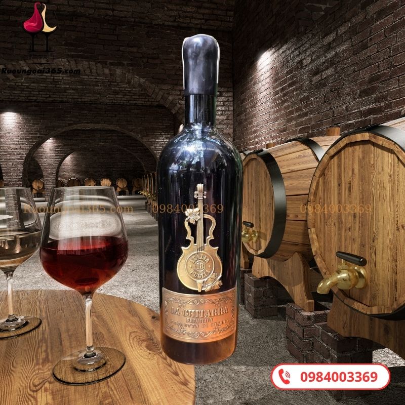 Rượu Vang La Chitarra Primitivo 18% - Vang Cây Đàn