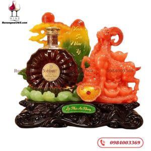 Kệ Linh Vật Dê Kèm Rượu XO