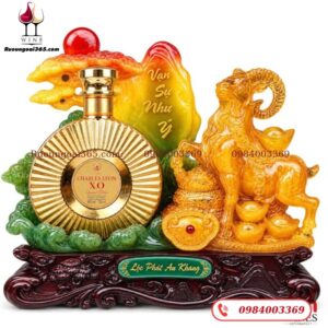 Kệ Rượu Dê Vàng + Rượu XO Brandy Charles Leon