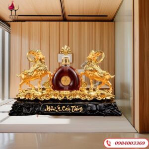 Kệ Rượu Song Dê Chầu Tửu